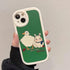Casechics Compatible with iPhone Case,Cute Kawaii Bunny Duck PU Leather Bumper Camera Lens Protection Soft Shockproof Cover Phone Case (Green,iPho...