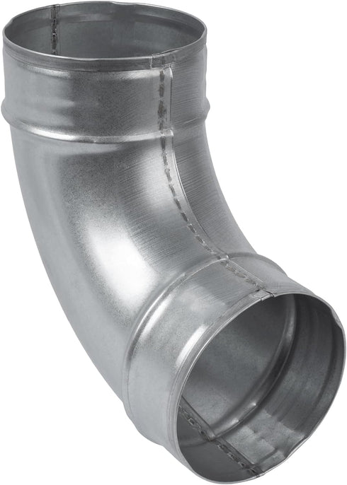 4" Inch 90? Degree Galvanized Steel Duct Elbow - Pressed Industrial Connector Bend - Ventilation Pipe Fitting - Dryer, Exhaust, Extractor Hood Air...