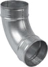 4" Inch 90? Degree Galvanized Steel Duct Elbow - Pressed Industrial Connector Bend - Ventilation Pipe Fitting - Dryer, Exhaust, Extractor Hood Air...