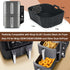 BYKITCHEN Air Fryer Silicone Liners for Ninja SL401 Double Stack 2 Basket Air Fryer, Reusable Rectangle Perforated Silicone Liners for Dual Air Fr...