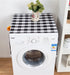 Ammsochy Washing Machine Cover Dust Oil Proof Dryer Top Loader Cloth with Side Storage Pockets Cotton Linen Kitchen Refrigerator Appliance Protector (Black-White grids)