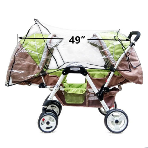 Weather Shield Double Popular for Swivel Wheel Stroller Universal Size Baby Rain Cover/Wind Shield Deal (Black)...