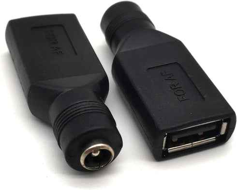 USB A to DC Power Adapter, 2Pcs - Female 5.5x2.1mm Connectors for Laptop Charging...