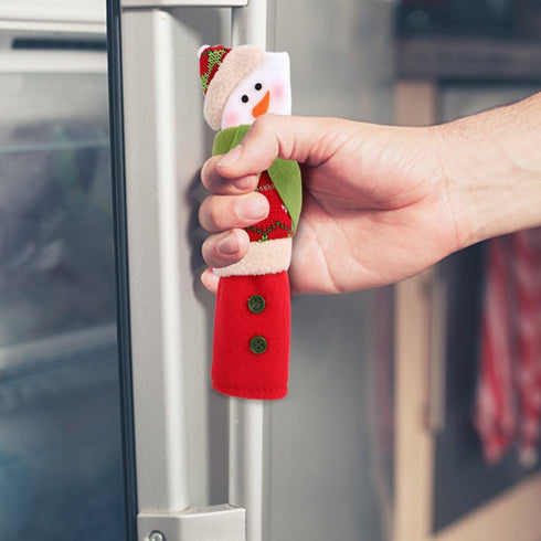 OurWarm Christmas Refrigerator Handle Covers Set of 3, Christmas Kitchen Decor Snowman Fridge Handle Cover Appliance Handle Covers for Christmas Decorations