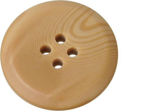Mibo 10pcs Round Polyester Suiting Buttons with Beveled Edge - 40L (25mm) - 4 Hole - Tan...