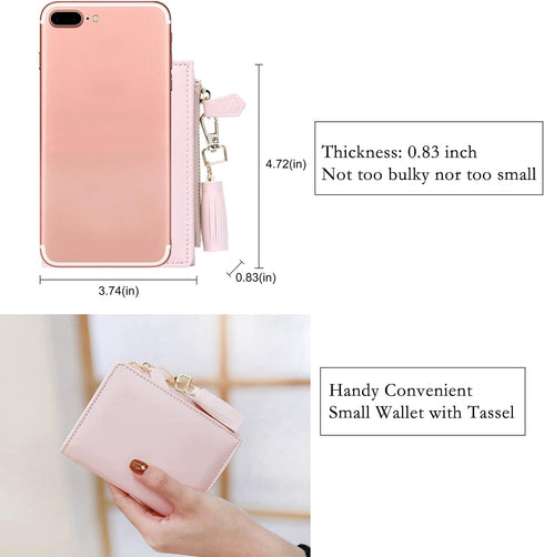 GEEAD Small Wallets for Women Bifold Slim Coin Purse Zipper ID Card Holder...