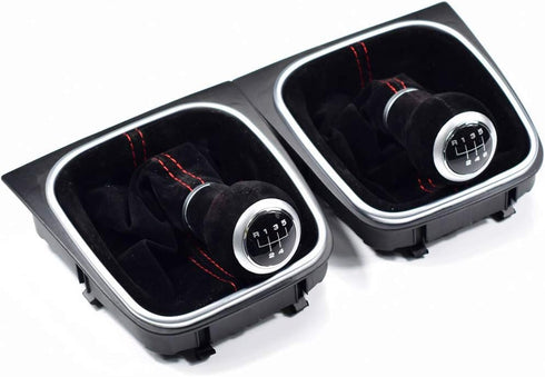 6 Speed Shift Knob Boot Cover Suede Leather for VW Golf 5 6 MK5 MK6 R32 GTI...