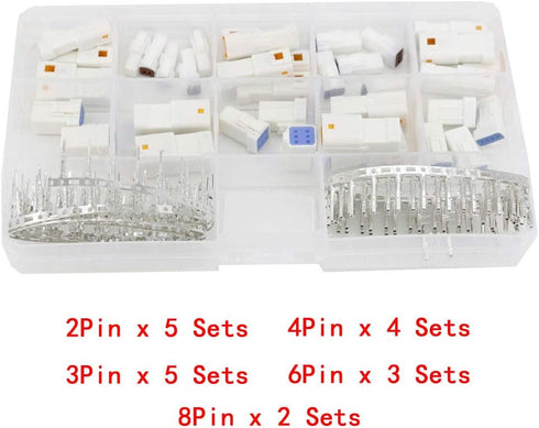 19 Sets Automotive Connectors JST02R-JWPF-VSLE 2/3/4/6/8 Pin Waterproof Connectors Male and Female...