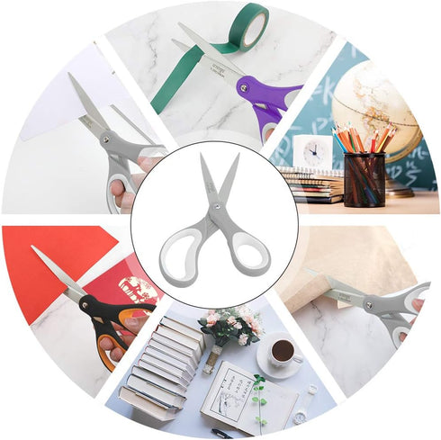 LIVINGO Scissors All Purpose, Student School Scissors, Sharp Titanium Coated Stainless Steel Shears for High Middle School Teacher Crafting, Offic...