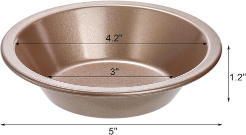 Suwimut 8 Pack Mini Pie Pan Set, 5 Inch Reusable Nonstick Individual Dish Pies Plate Carbon Steel Pie Tins Small Round Metal Bakeware for Baking P...