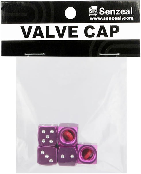 Senzeal 5X Aluminum Dice Valve Caps Car Truck Motorcycle Wheel Bicycle Tire Valve Stem Caps Purple...