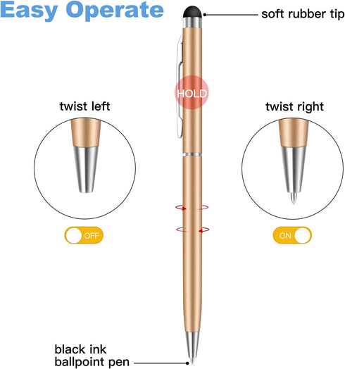 Stylus Pens for Touch Screens, StylusHome 10 Pack Universal 2 in 1 Capacitive Stylus Ballpoint Pen for iPad iPhone Tablets Samsung Galaxy All Univ...