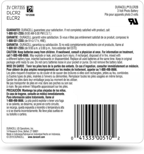 Duracell Ultra High Power Lithium Battery, CR2, 3V...