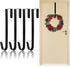 Tebery 4 Pack Premium Wreath Hanger Door Hangers, 12-Inch Black Over The Door Hooks, Long Wreath Hangers for Hanging Christmas Decorations, Clothe...