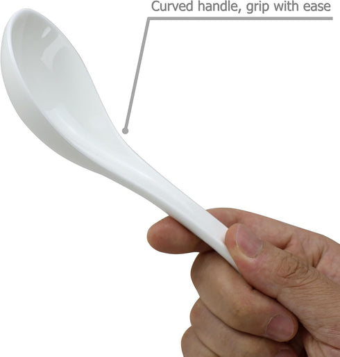 2 Pack Porcelain Serving Spoon Soup Ladles for Serving Cooking Mixing Stews Noodles Rice Soup - 9 inch Long...