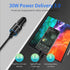 USB C Super Fast Car Charger, 60W 2-Port Fast Charging Adapter Plug + Type C to C Cable 2 Pack for Samsung Galaxy S24 5G, S24 Ultra, S24 Plus, S23...