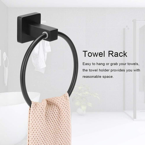 Towel Simple Wall Mounted Kitchen Bathroom Round Towel Rack Holder Hanger Hardware Space Saver...