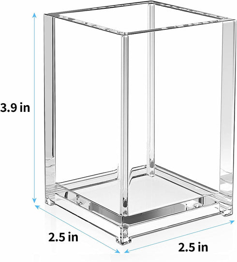 MaxGear Pen Holder 2 Pack Clear Acrylic Pencil Holder for Desk, Pen Cups for Desk Supplies Holders, Acrylic Cup Holder for Toothbrush, Straw, Make...