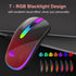 HOTLIFE Bluetooth Wireless Mouse, LED Rechargeable Slient Mouse with Dual Modes (Bluetooth 5.1+ USB C) 2.4GHz Computer Wireless Mouse for Laptop, ...