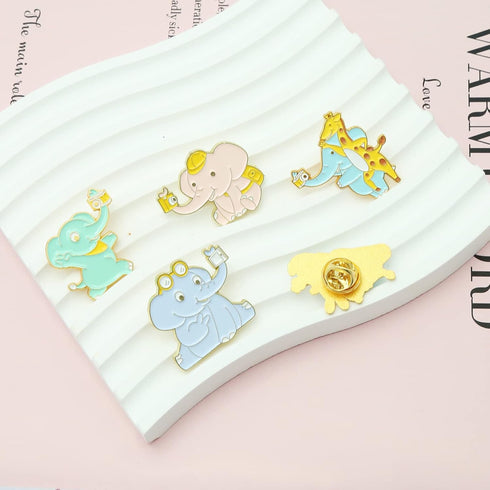 Cute Elephant Enamel Brooch Pins Funny Animal Anime Cartoon Brooches Pins Kawaii Nature Outdoors Lapel Badge Brooch Pins for Lanyards Backpacks Cl...