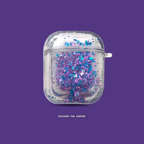 UnnFiko Bling Quicksand Case Compatible with AirPods 3, Cute Sparkle Liquid Protective Case, Funny Creative Hard Clear Airpods Cover with Keychain...