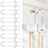 6 Packs Sliding Cabinet Locks, Modacraft Baby Proofing U-Shaped Child Safety Latches Adjustable White Locks for Handles Knobs Drawers Closet Cupbo...
