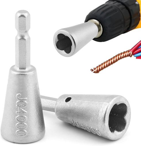 2pcs Wire Twisting Tool for Drill, Wire Twisting Tool Twisting Wire Connector, Silver Metal Wire Twisting Tools with 1/4 Hex Shank, Wire Twisting ...
