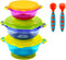 PandaEar Stay Put Spill Proof Stackable Baby Suction Bowls 3 Sizes for Toddlers with Silicone Feeding Utensils and Secure Lids BPA Free...