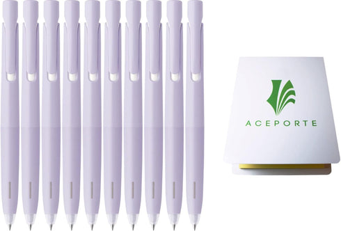 Zebra Blen Retractable Ballpoint Pen, Fine Point 0.5mm, 10 Pack (Black Ink/Purple body), Sticky Notes Value Set...