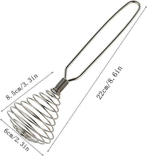 1 Pcs 8 Inch Stainless Steel Spring Whisk Mini French Spring Coil Whisks Egg Whisk Wire Whip Cream Beater Kitchen Utensils for Stirring, Baking an...