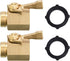 Hourleey Brass Garden Hose Shut Off Valve, 2 Pack with 2 Hose Washers Heavy Duty 3/4 Inch Solid Brass Garden Hose Shut Off Valve with 2 Extra Rubb...