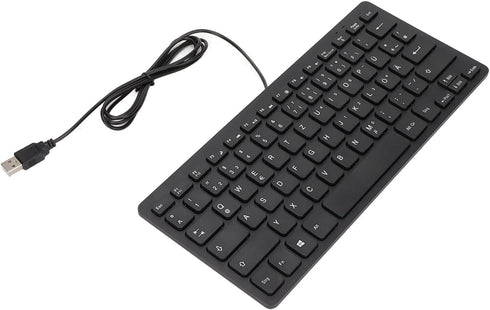 Yoidesu Wired Keyboard, TT-A01 78 Keys USB Keyboard Mute Ultra Thin Mini Russian/French/German Keyboard for PC Laptop Desktop Computer (German)...