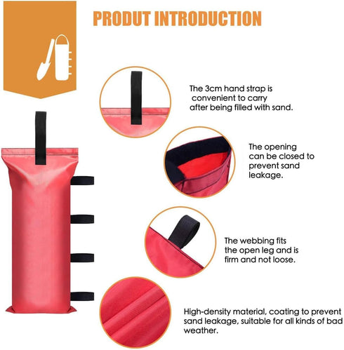110 LBS Canopy Weights Sand Bags for Canopy Outdoor Advertising Tent Sunshade Fixed Windproof Pop up Canopy Tent?No Sand (red)...
