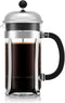 Bodum 34oz Chambord French Press Coffee Maker, High-Heat Borosilicate Glass, Polished Stainless Steel – Made in Portugal...