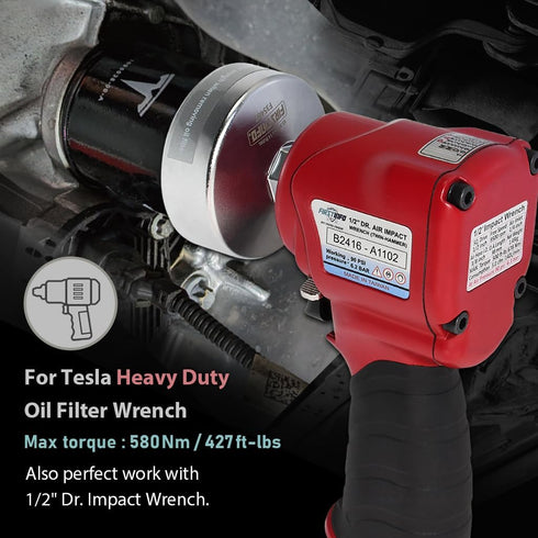 FIRSTINFO F3546T 1/2" Drive 63.8mm 14 Flutes Oil Filter Wrench, Compatible with Tesla...