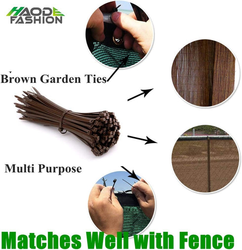 Strong Brown Zip Ties 12 Inch Wood Color Cable Ties Zip Tie, Heavy Duty Gardening Hand Tools Plants Ties 50 LBS Strength, 100 Pieces...