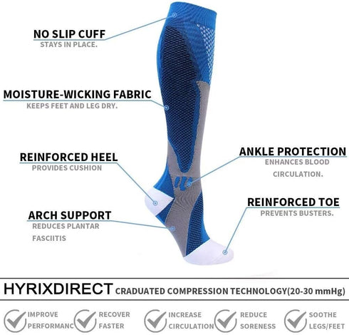 4 Pairs Compression Socks for Men and Women Compression Stockings L/XL...