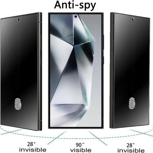 2 Pack Matte Privacy Tempered Glass for Samsung Galaxy S24 Ultra Anti-glare Anti-Spy Screen Protector Anti-Peeping Film Support Finger Unlock 6.8 ...