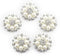 Artibetter 10pcs Pearl Rhinestone Flower Buttons Faux Pearl Button Embellishment Accessory Bags Shoes Dress and DIY Craft (Silver)...