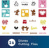 Brother ScanNCut Disney Pattern Collection 1 CADSNP01, Classic Mickey & Minnie Mouse, 26 Designs Disney Vinyl Decals, DIY Valentine's Cards, Appli...