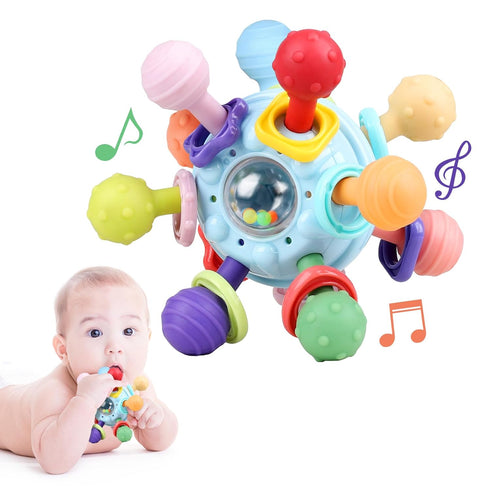 Baby Sensory Teething Toys - Montessori Teether Toys for Babies 0-6 6-12 Months, Infant Developmental Learning Toys for 0 3 6 9 12 18 Months Newbo...