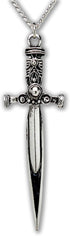 Sword with Engraved Handle Medieval Rennaissance Pendant Necklace...