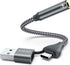 USB to 3.5mm Audio Adapter,2-in-1 USB A/USB Type C to 3.5mm Female Jack Cable Stereo Sound Card for Headphone,Mac,PC,Laptop,Desktops Samsung Galax...