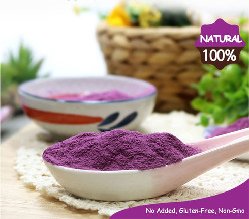 Orgnisulmte Original Purple Sweet Potato Powder 100% Pure Natural Premium Purple Yam Powder for Food Coloring No GMO Vegan Friendly 5.64Oz(160g)...