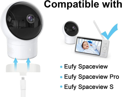 Flexible clip clamp Mount Compatible with Eufy Spaceview, Spaceview Pro and Spaceview S Video Baby Monitor Camera 15.7 inches Flexible Long Goosen...