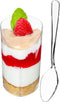 DLux 28 x 3 oz Mini Dessert Cups with Spoons, Slanted Triangle - Clear Plastic Parfait Appetizer Cup - Small Reusable Serving Bowl for Tasting Par...
