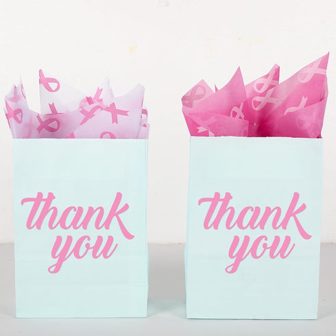 Whaline 100Pcs Pink Ribbon Tissue Paper Breast Cancer Awareness Wrapping Paper Pink Packaging Paper DIY Art Craft Paper for Charity Home Birthday ...