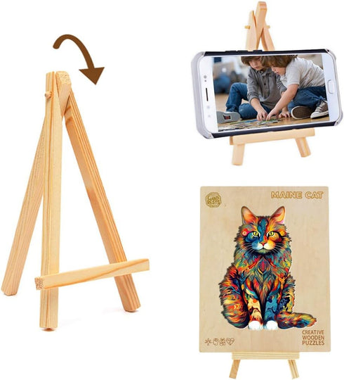Wooden Puzzles for Adults, Maine Coon Cat (S-80pcs) Wooden Jigsaw Puzzles, Unique Shaped Animal Wood Puzzles, Wooden Animal Puzzles for Adults and...