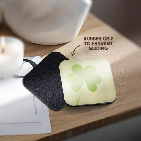3dRose CST_39339_2 Green Clover Irish Art St. Patricks Day Soft Coasters, Set of 8...