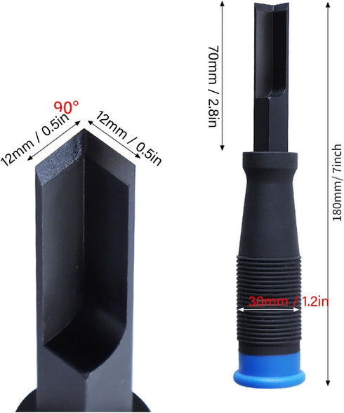 Right Angle Chisel, Squaring Corner Chisel ChromeSteel TPR Handle, Timber Framing Corner Chisel and Quickly Square Up Rounded Corners for Woodwork...